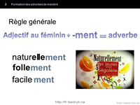 Formation des adverbes de manière grammaire française